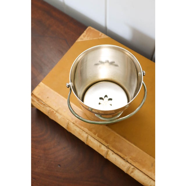 French Silverplate Ice Bucket With Strainer. Stamped