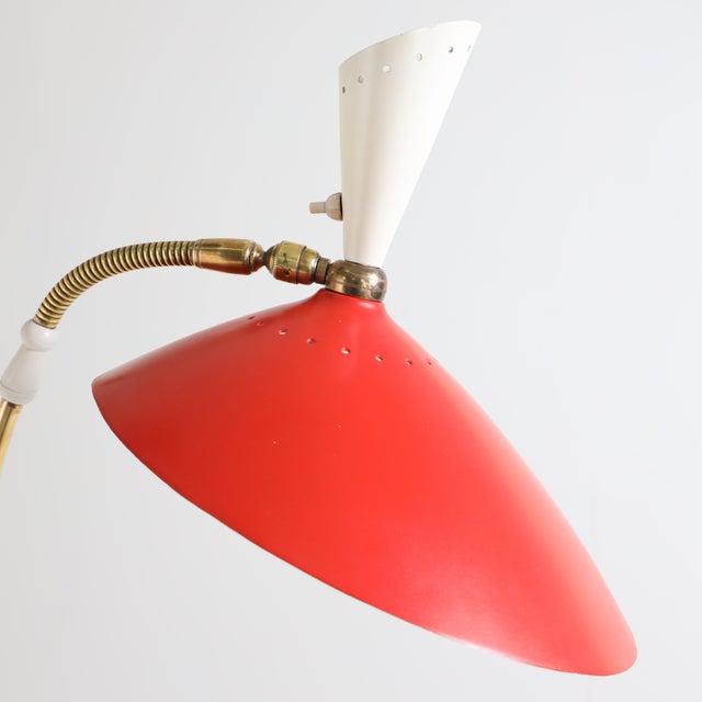 Italian Modernist Two Light Floor Lamp For Sale - Image 4 of 8
