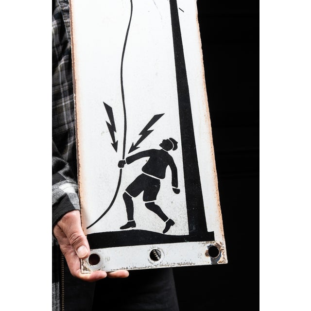 Antique SSP Power Line Danger Sign For Sale In Chicago - Image 6 of 8