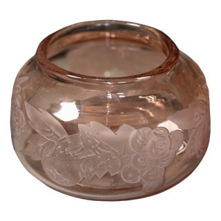 Glass Vase with Acid-Etched Motifs from Legras, 1920s For Sale