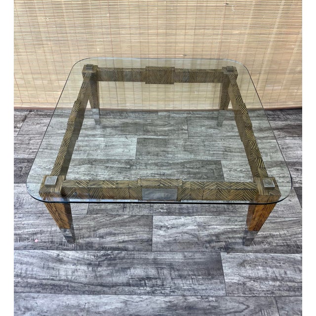 Postmodern Coco Wood Glas Top Coffee Table by Robb & Stucky. Circa 1990s For Sale - Image 4 of 12