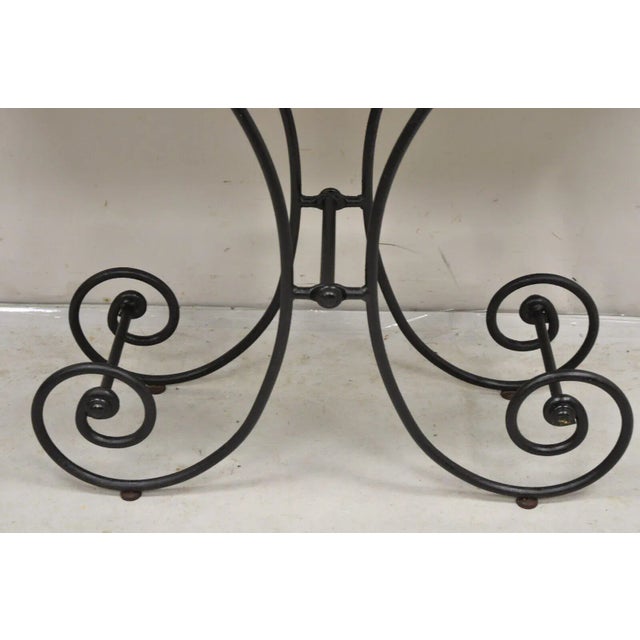 Early 20th Century Early 20th Century French Country Pastry Style Wrought Iron Marble Top Baker's Console Table For Sale - Image 5 of 12
