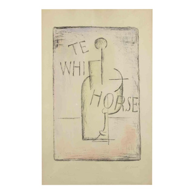 Carlo Carrà, The White Horse, Lithograph, 1944 For Sale