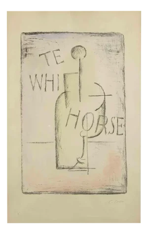 Carlo Carrà, The White Horse, Lithograph, 1944