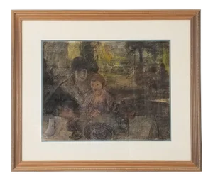 1920s Figurative Abstract Pastel Painting by Felix Gogo