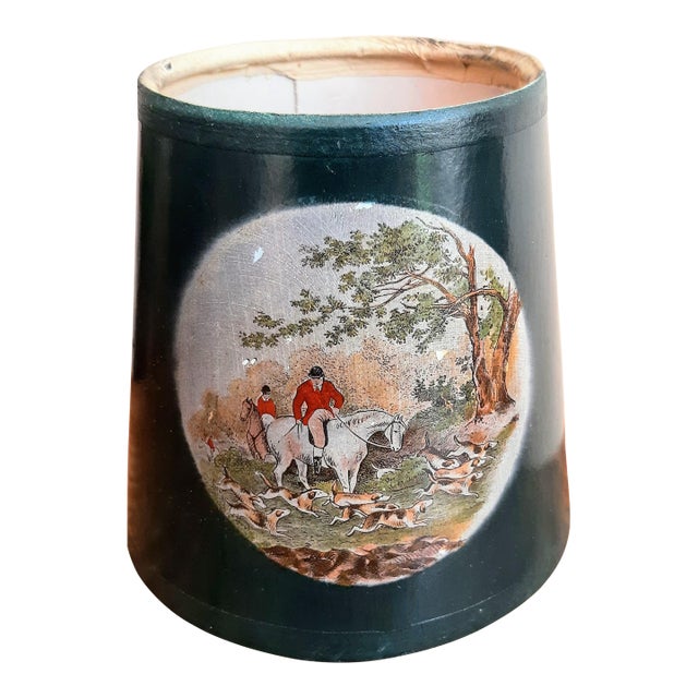 English Lamp Shade Hunting Horse Equestrian For Sale