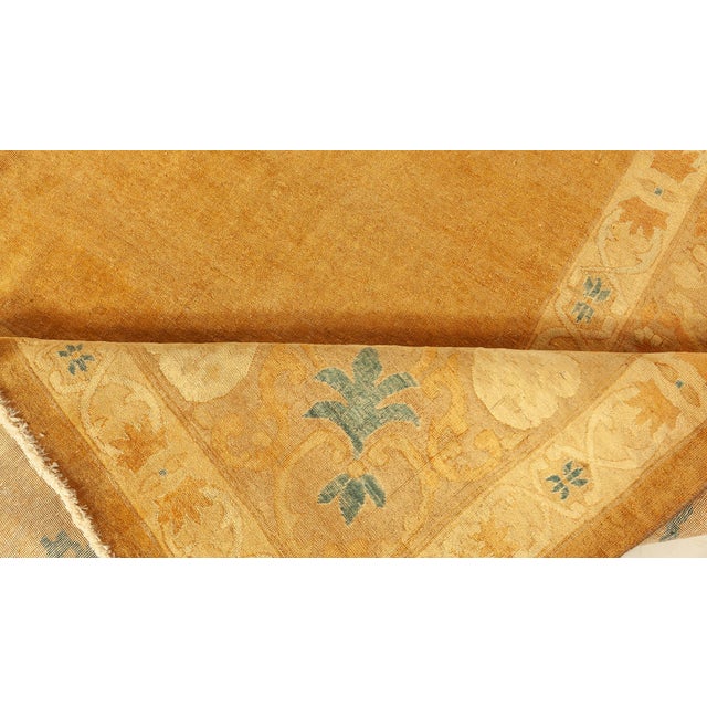 Beige 1920s Indian Lahore Hand Knotted Wool Rug For Sale - Image 8 of 9