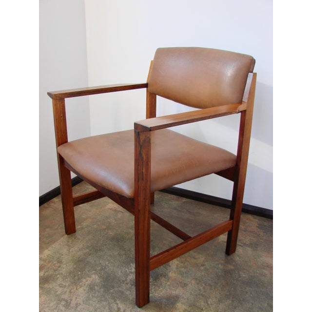 Wood Vintage Scandinavian Armchair in Rosewood and Leather, 1960s For Sale - Image 7 of 14