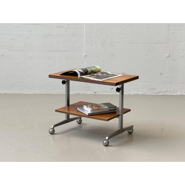 Height-Adjustable Side Table on Casters, 1960s For Sale - Image 16 of 16