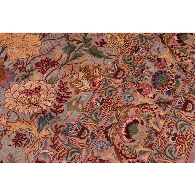 1990s 1990's Floral Pak-Persian Gray/Gray Wool Rug - 9'0'' X 12'7'' For Sale - Image 5 of 9
