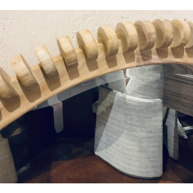 Uttermost Revelation Organic Modern Beige Wood Spool Wall Mirror For Sale - Image 4 of 5