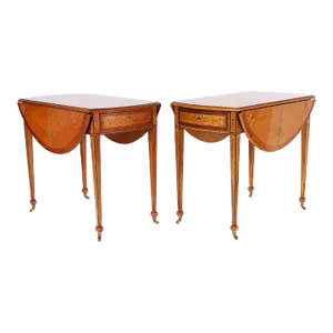 Pair of Vintage Adam Style Drop Leaf Tables or Stands