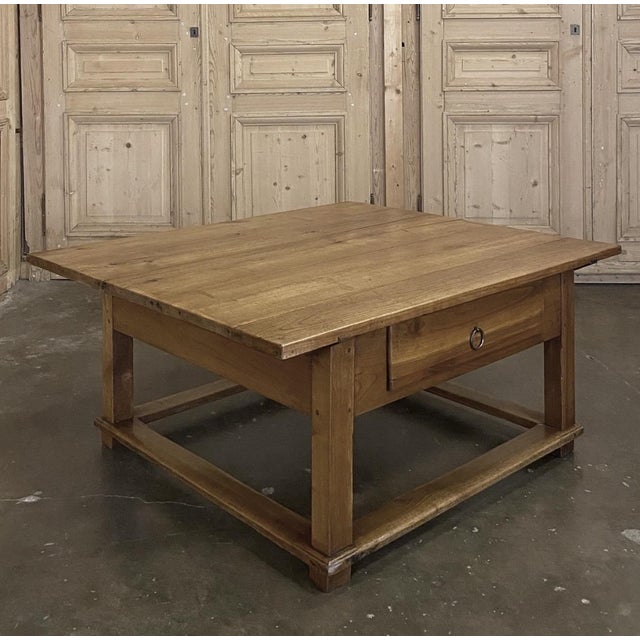 19th Century Rustic Country French Fruitwood Coffee Table For Sale In Dallas - Image 6 of 14