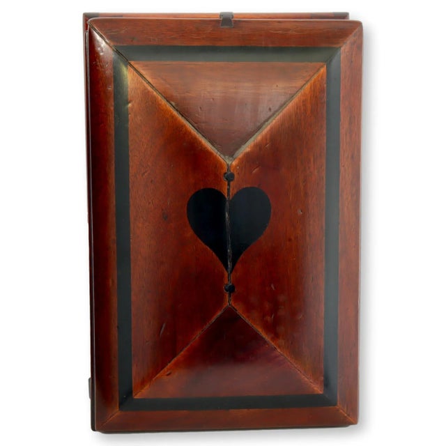 American Antique American Folk Art Vanity Box With Heart For Sale - Image 3 of 11