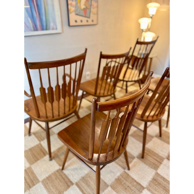 Mid-Century Modern A MCM Set of 6 Dining Chairs Attributed to Kipp Stewart for Drexel “Declaration”, Circa 1960s For Sale - Image 3 of 12