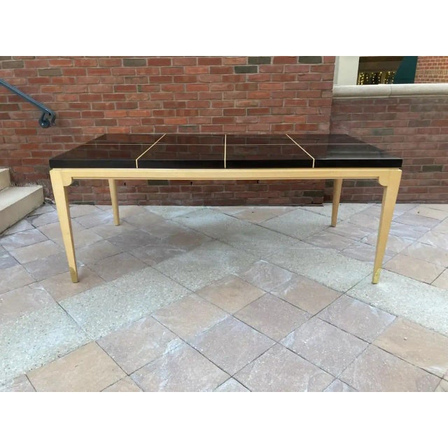 Wood Parzinger # 161 Mid-Century Modern Laquered Mahogany & Maple Dining Table For Sale - Image 7 of 12