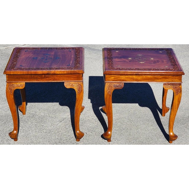 Mid Century Anglo Indian Walnut Coffee & Side Tables 3 Piece Set For Sale - Image 4 of 18