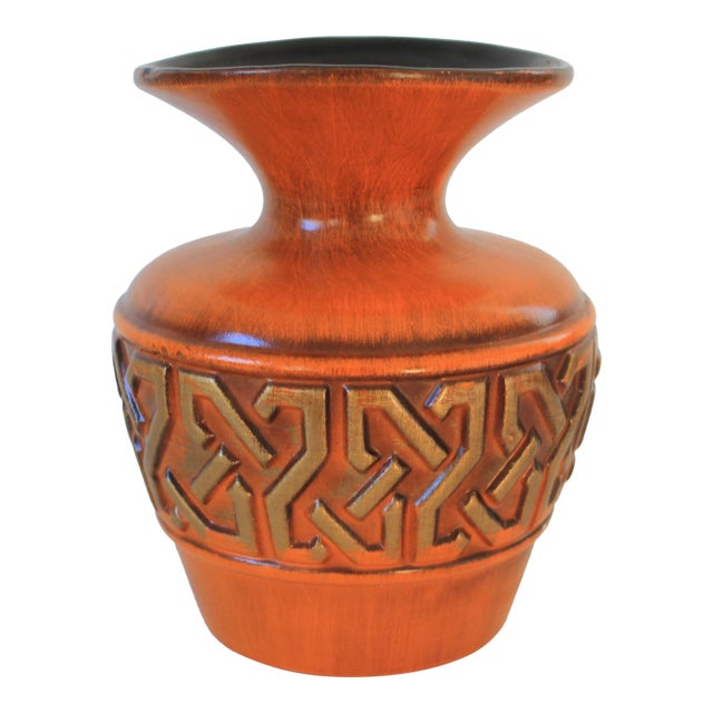 Vintage Haeger Pottery Geometric Vase For Sale