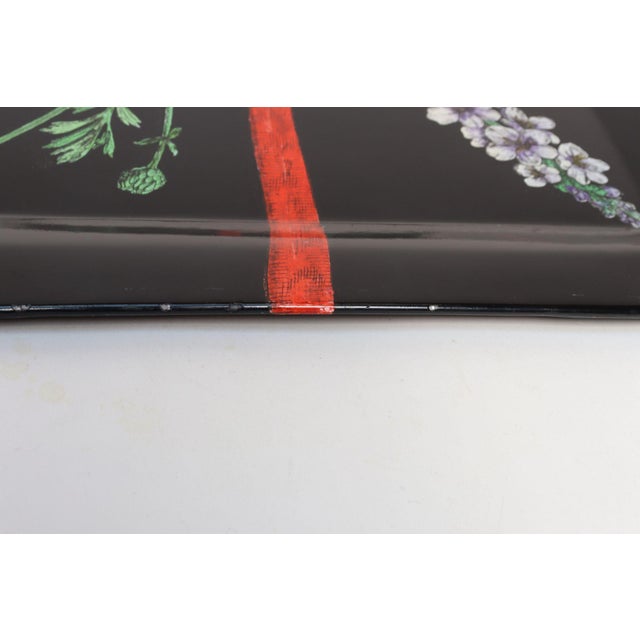 Large Vintage Lacquered Metal Litho Ribbon and Floral Tray by Piero Fornasetti For Sale - Image 15 of 18