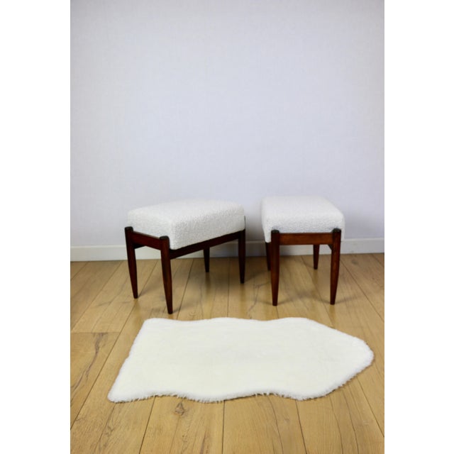 Cream Bouclé Ottoman by Edmund Homa, 1970s For Sale - Image 9 of 10