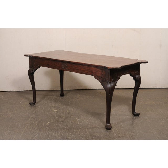 18th Century Portuguese Baroque Walnut Carved Console Table For Sale - Image 10 of 12