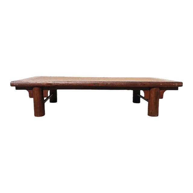 Late 18th Century 81" Inch Long Antique Chinese Brown Coffee Table For Sale