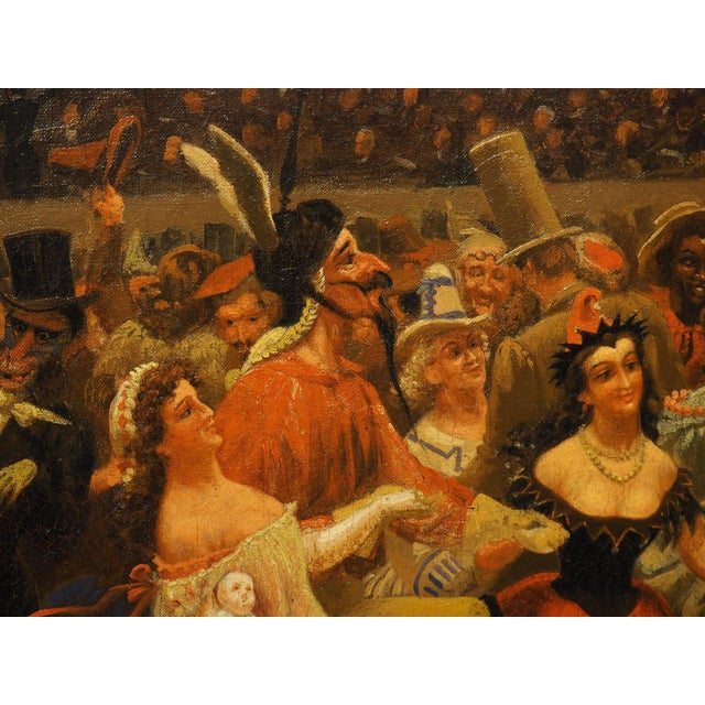 The Masquerade Ball, a 19th Century Oil on Canvas Painting in Giltwood Frame For Sale - Image 10 of 18