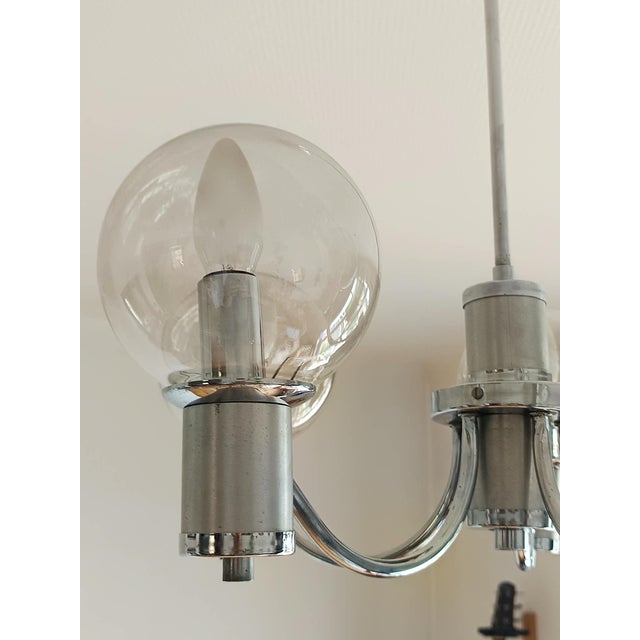 Metal Space Age Chrome Chandelier, 1970s For Sale - Image 7 of 10
