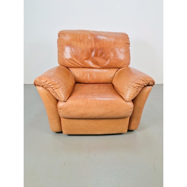 Calf Leather Lounge Chair from Natuzzi, Italy, 1990s For Sale - Image 9 of 15