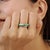 Hallmarked 925 Silver Natural 1.26 Ct Emerald & Diamond Wave Ring Size 7 For Sale - Image 6 of 13