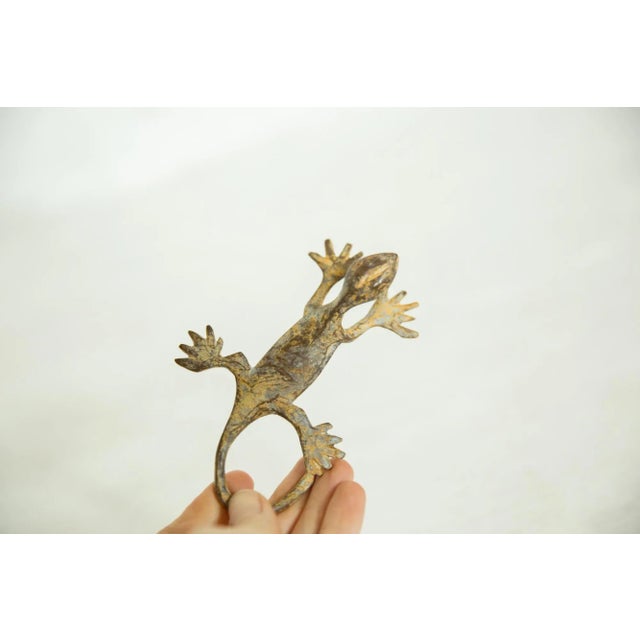 Vintage African Medium Bronze Gecko For Sale - Image 4 of 5