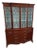 Circa 1940s - 50s. Flamed Mahogany Breakfront China Closet Cabinet Bookcase, For Sale