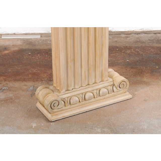 Mid 20th Century French Leather-Top Pedestal Console Table For Sale In Atlanta - Image 6 of 12