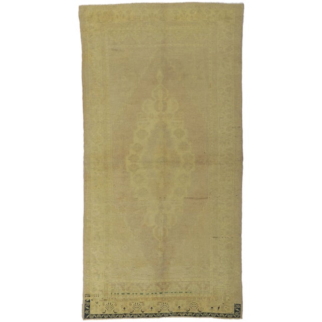 Muted Vintage Turkish Oushak Rug - 04'05 X 08'06 For Sale - Image 10 of 10