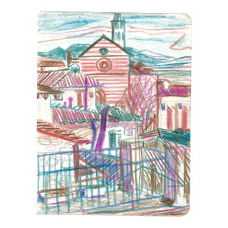 1950s Robert Angeloch Assisi Italy Oil Pastel For Sale