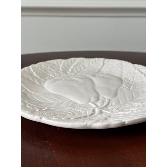 1970s White Majolica Style Fruit Plates— Set of Four For Sale - Image 12 of 12