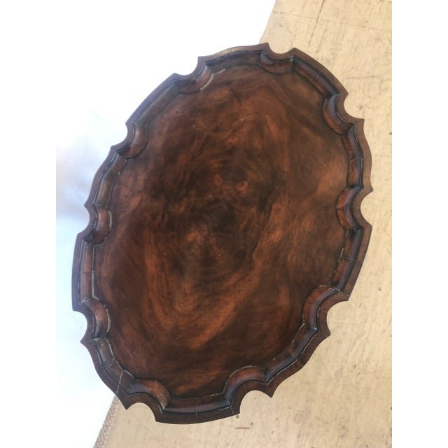 Antique Crotch Mahogany Chippendale Style Side Drinks Table For Sale - Image 4 of 11