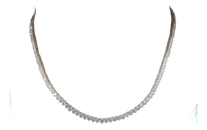 11.21 Ct 3-Prong Diamond Tennis Necklace