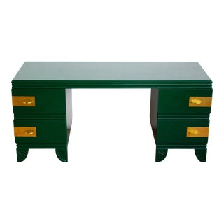 John Stuart Green Lacquered Vanity For Sale