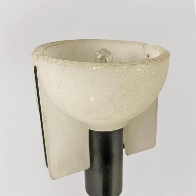 Italian Modern Lamp in Metal and Opal Glass, 1980s For Sale - Image 9 of 15