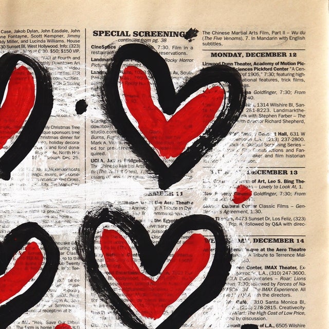 Contemporary Love Times Twelve - Original Pop Street Art Acrylic Painting on Newspaper by Gary John For Sale - Image 3 of 6