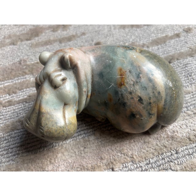 Carved Stone Hippopotamus Group, Zimbabwe, Set of Three For Sale - Image 4 of 13