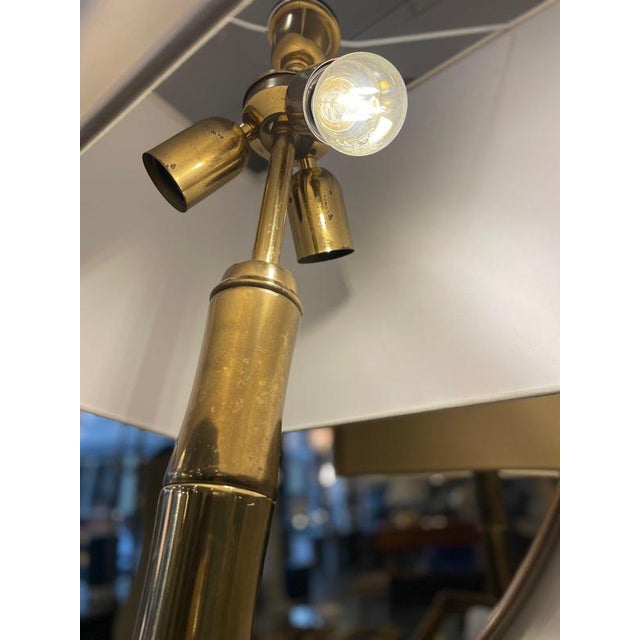 Brass Table Lamp with a Faux Bamboo Stem, 1970s For Sale - Image 12 of 13