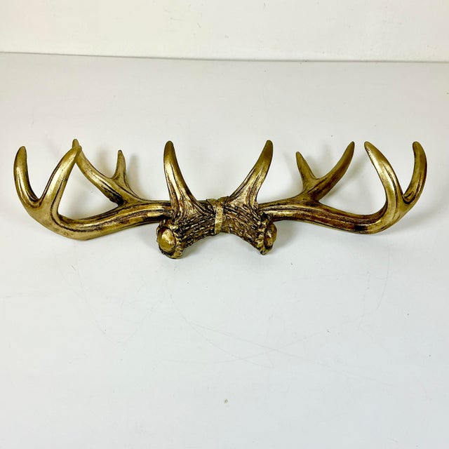 Vintage Rustic Adirondack Arts & Crafts Faux Antler Wall Mounted Hooks. For Sale - Image 9 of 11