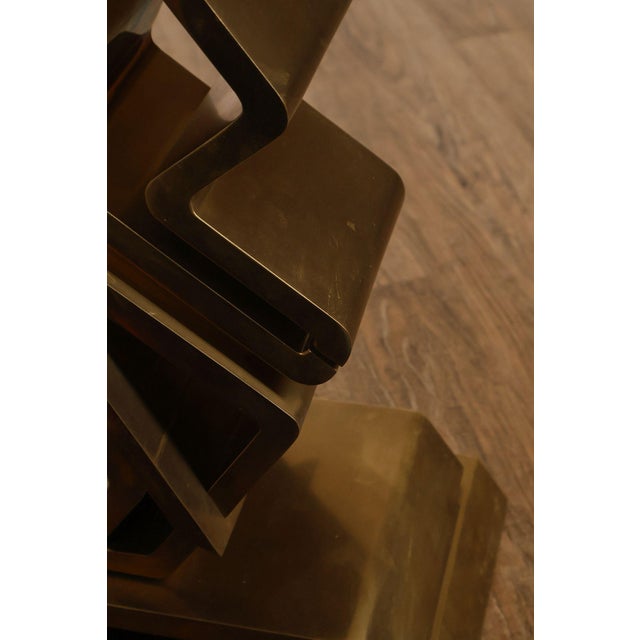 Gold Giorgio Zennaro Modern Style Brass Sculpture “Forme Concrescenti” For Sale - Image 8 of 18