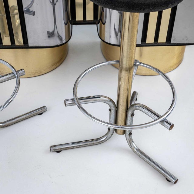 Gold Hollywood Regency Bar with Counter, 1970s, Set of 4 For Sale - Image 8 of 16