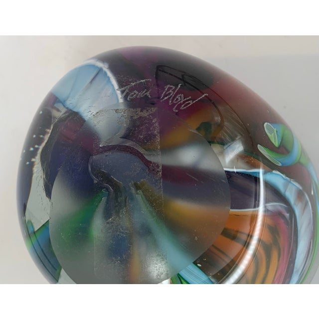 Large Hand Blown Glass Paperweight by Tom Bloyd For Sale - Image 12 of 12