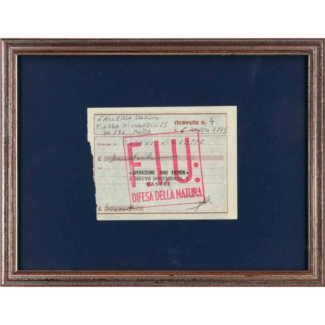 Operazione 7000 Eichen is an original receipt realized in 1985 by Joseph Beuys in occasion of his solo exhibition held at...