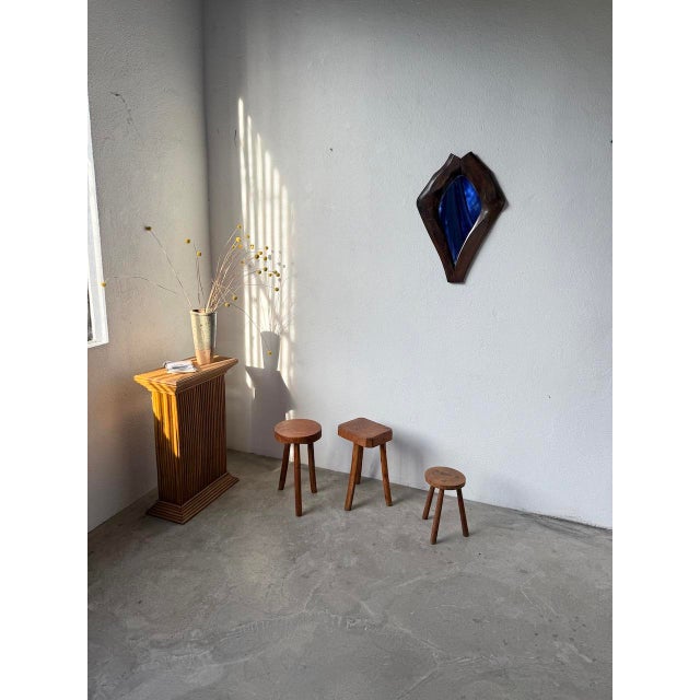 Free-Form Tripod Oak Stools, 1950s, Set of 3 For Sale - Image 6 of 18