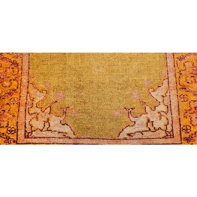 Antique Turkish Oushak Area Rug, Hand-Knotted Wool, Chartreuse, 1900s, 4' x 6' For Sale - Image 11 of 14
